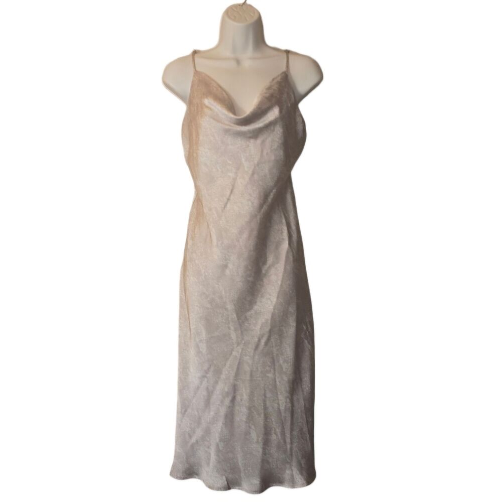 Women's Tan & Cream Patterned Dress for Day or Night (Size Small)